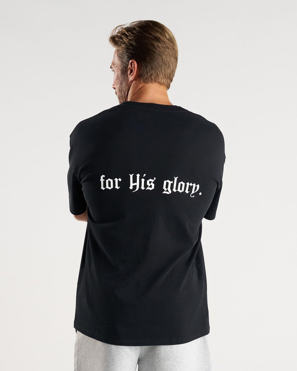 Heavyweight Cotton Oversized Tee "FHG" - Black
