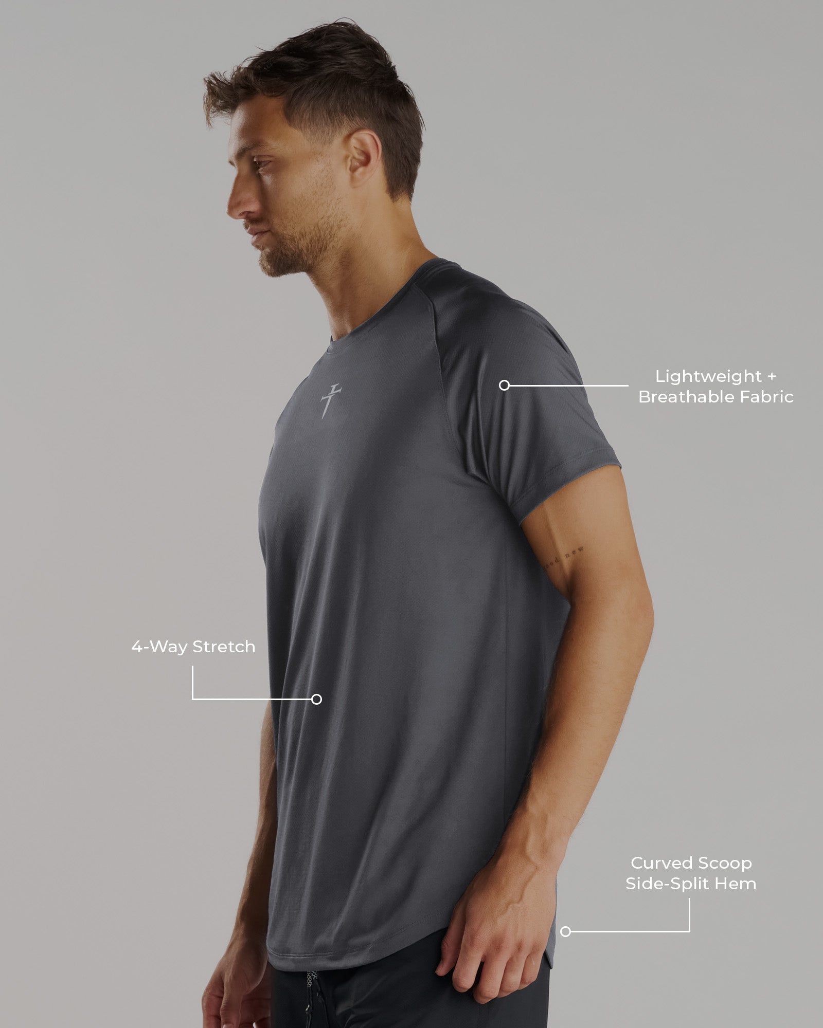 Pro-Tech Tee "Cross" - Space Grey